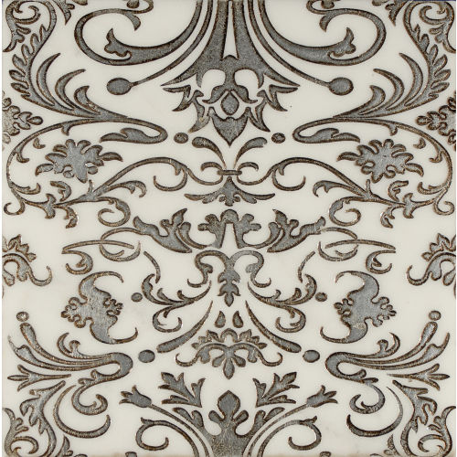 Suave 12" x 12" Ta-Dah Deco in Calacatta Gold with Silver Leaf