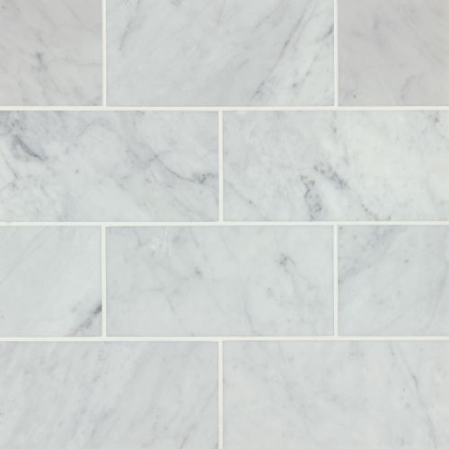 Vanity 6" x 12" Honed Marble Tile in White Carrara