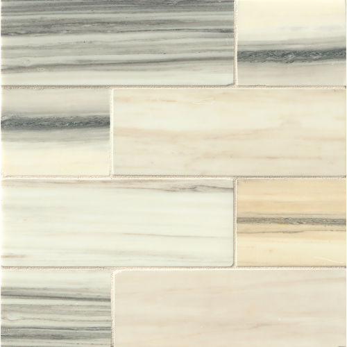Vanity 3" x 8 Honed Marble Tile in Zebrino