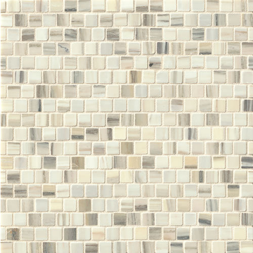 Vanity 5/8" x 5/8" Offset Honed Marble Mosaic in Zebrino