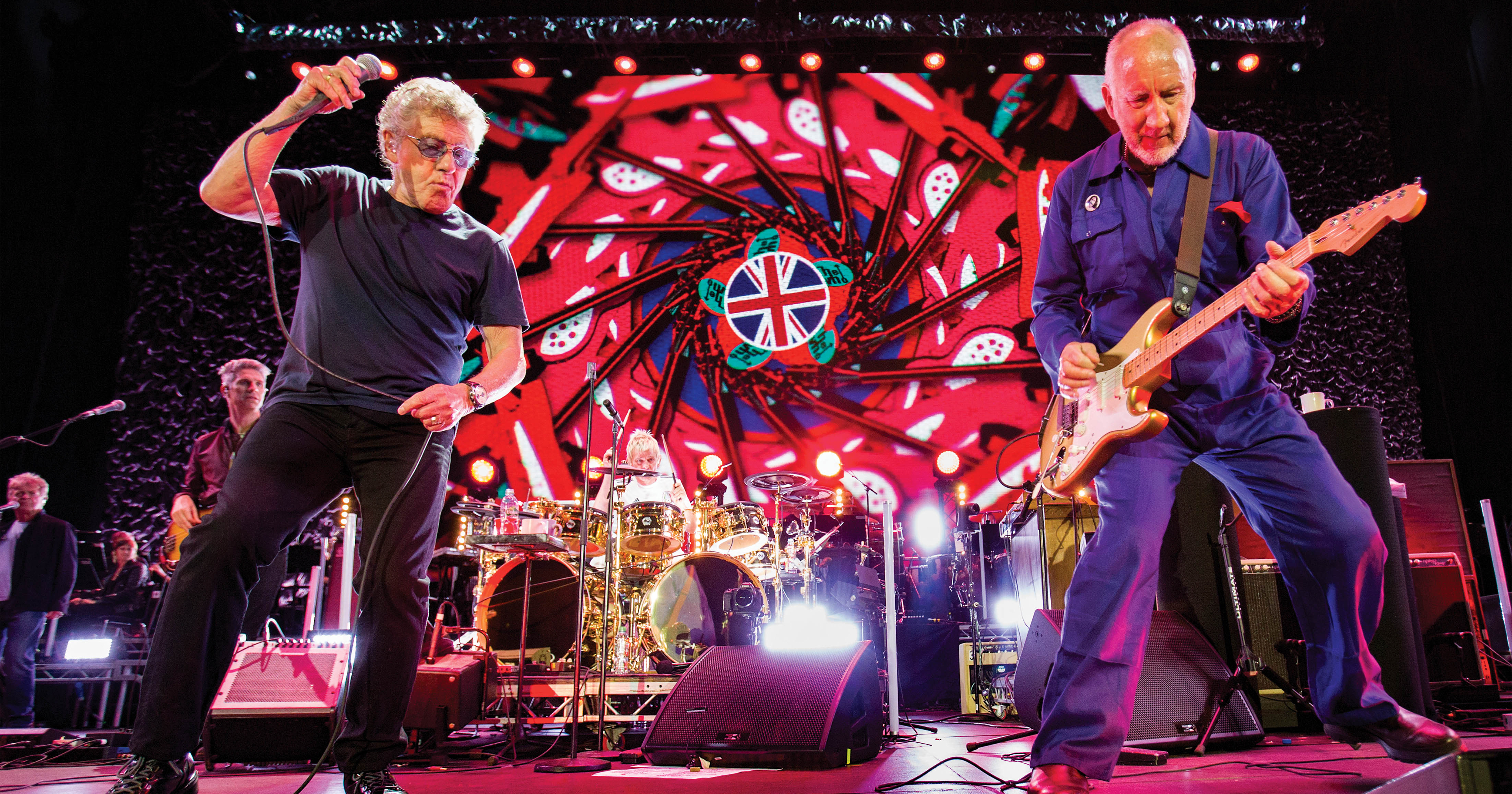 Roger Daltrey and Pete Townshend from The Who performing live on stage