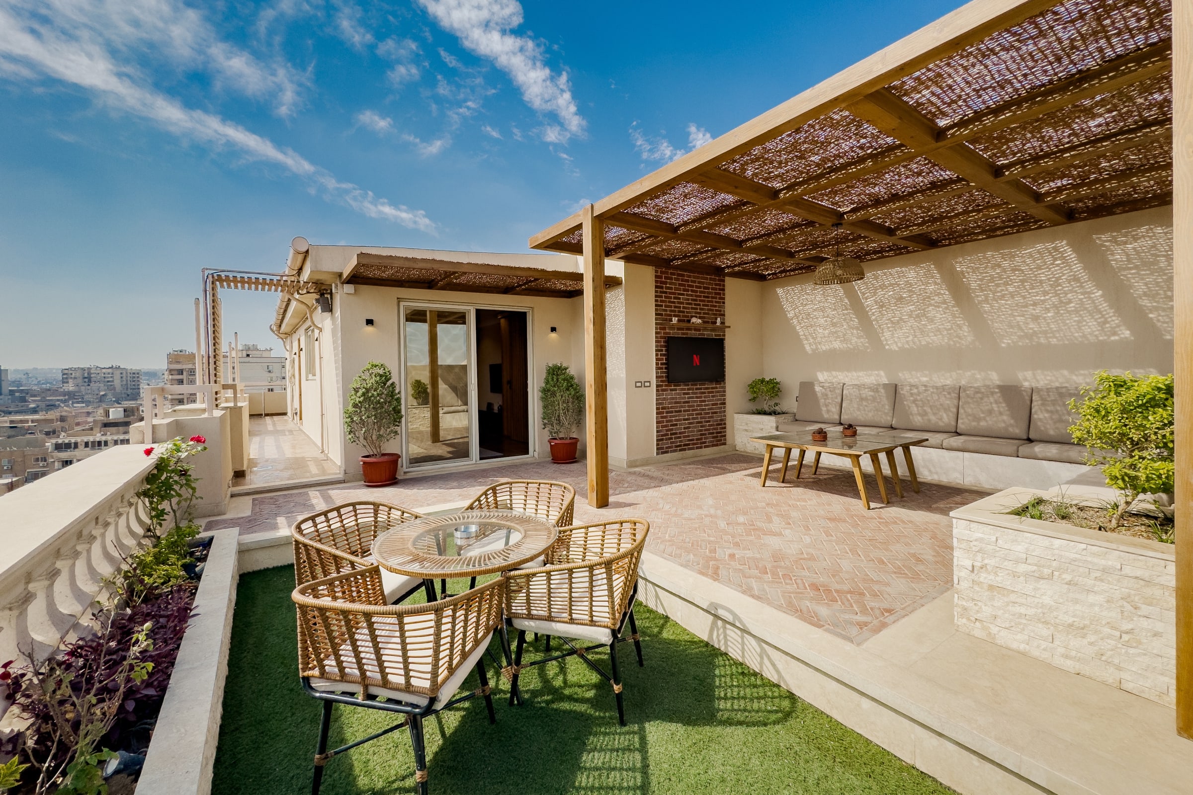 The 1BDR Rustic Rooftop w/ Wow Outdoor Terrace — Apartment in 17 Elshaheed Eshak Yaekoob St. Almaza- Heliopolis, Cairo, Egypt — photo 3