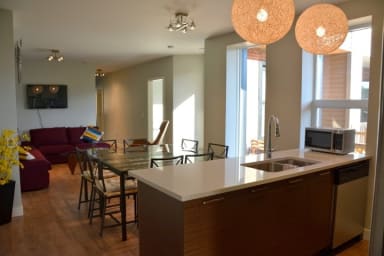 the sun fills the apartment with LIGHT!