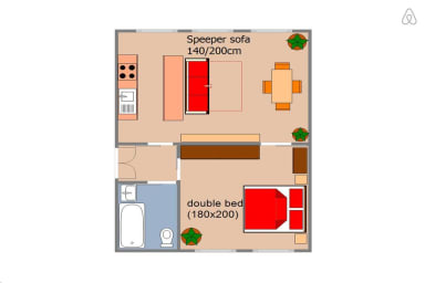 This floorplan shows well how you can enjoy the apartment either as...