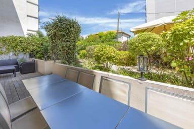 north terrace equipped, lounge area, dining table, barbecue ...