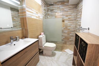 italian shower room with toilet