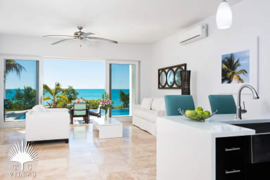 A spacious and comfortable living space await guests at Miami Vice One.