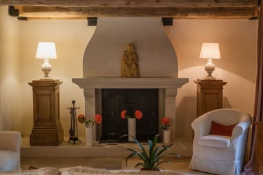 The fire place in the second lounge room