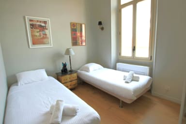 second bedroom with 2 singles beds + large cupboard