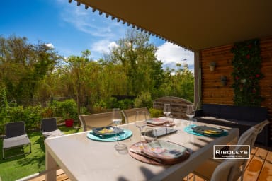 Terrasse et jardin privatif, cloturé