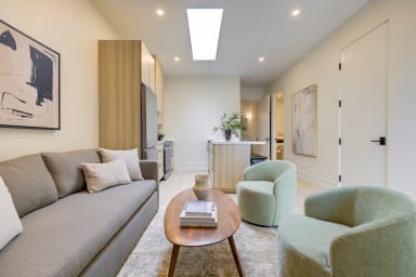 Living area with Queen Sized Sleeper Sofa