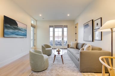 Seating area with lounge chairs.