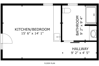 Studio Floorplan 377 Square Feet