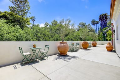 Communal rooftop terrace with breathtaking mountain views