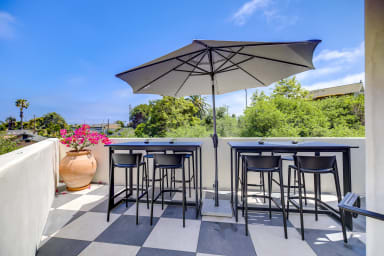 Communal rooftop terrace with breathtaking mountain views