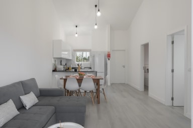 Livingroom and dining area and kitchen