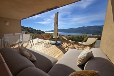Brand-new terrace with brand-new furniture and breathtaking sea view