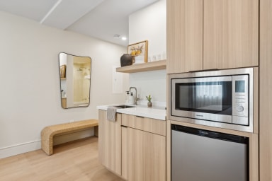 Kitchenette with Nespresso Coffee Machine and Mini Fridge - No Stove