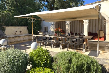 The outside dining table