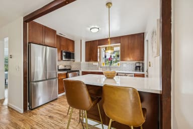 Newly renovated open kitchen and dining area.