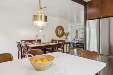 Newly renovated open kitchen and dining area.