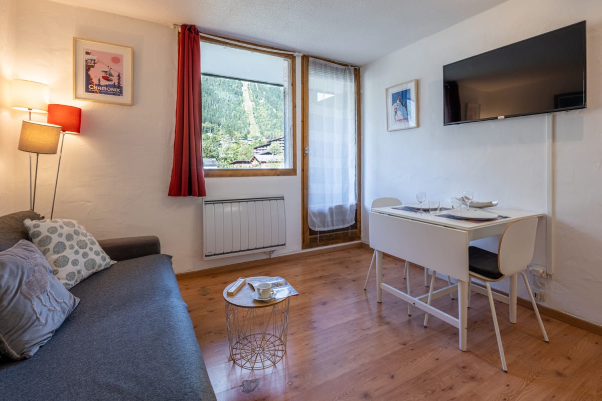 Studio cosy avec vue sur le Brévent