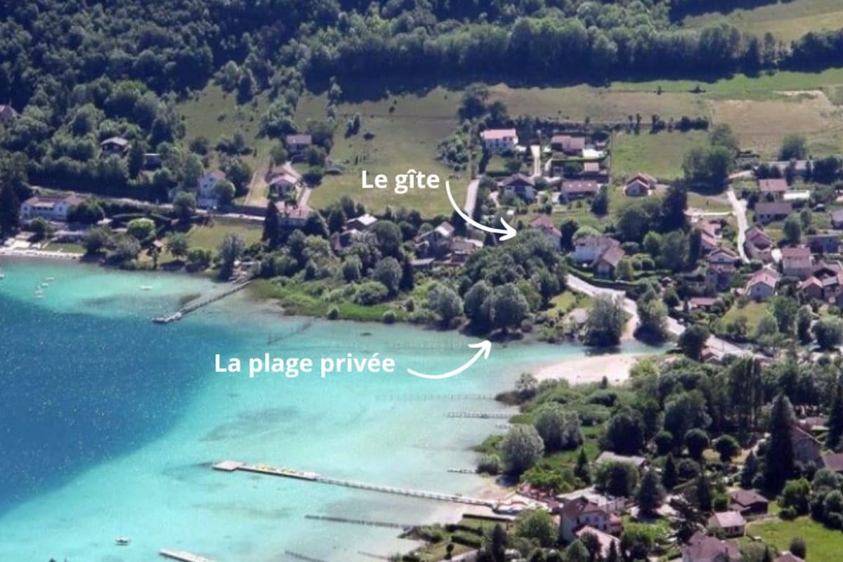 LE LAC BLEU Appt / terr / plage privée lac