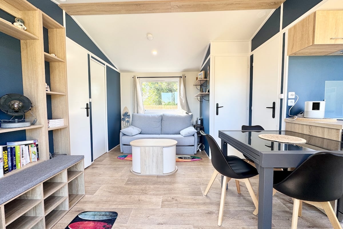  Bungalow & caravane vintage, proche plages 