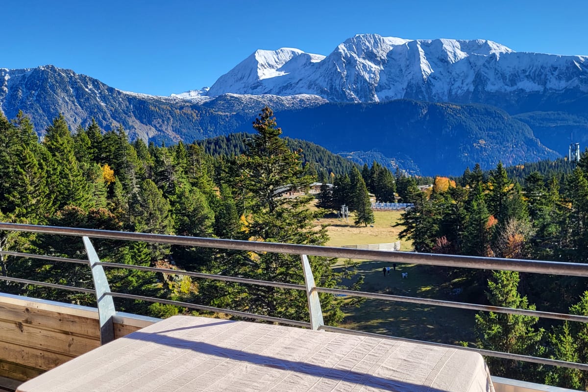 Vue époustouflante Agréable T3 au pied des pistes terrasse pkg 6 pers