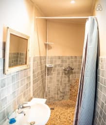 Bathroom with a shower 
