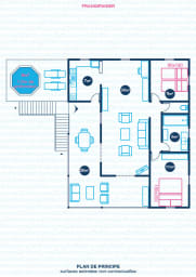 Plan au sol de Villa en location saisonnière à Saint-Francois en Guadeloupe