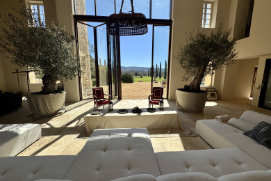The large sitting room opens out onto the garden