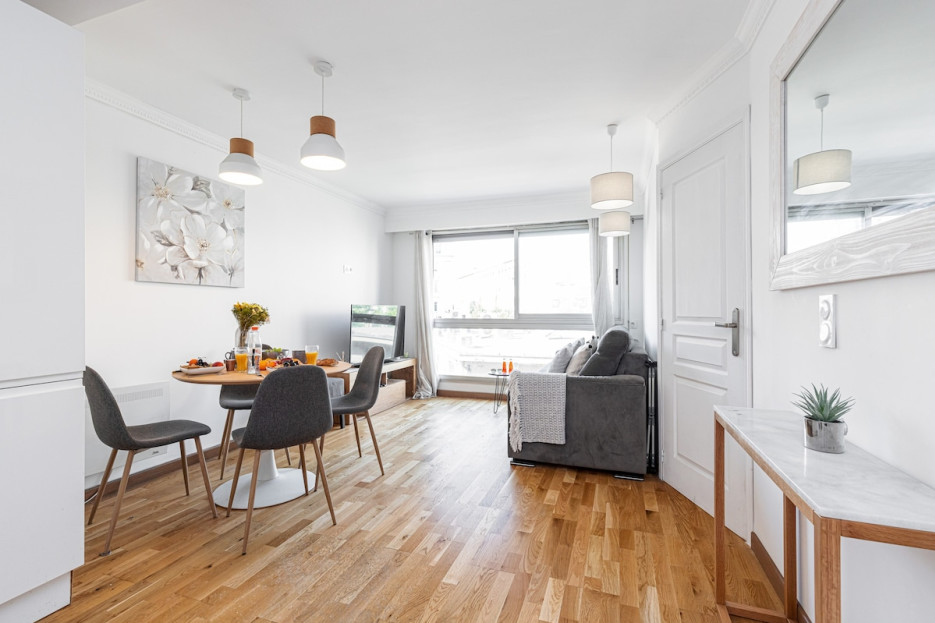 Living room with sofa bed