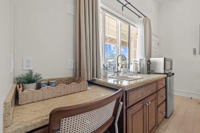 Dedicated workspace with chair.