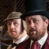 Iain Ridley as Passepartout, Simon Snashall as Fix of the Yard and Matt Odell as Phileas Fogg