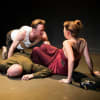 Jonny McPherson as Hamlet, Alexander Guiney as Polonius and Kate Sawyer as Gertrude