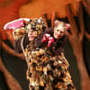 Tom Crook as the Gruffalo and Susanna Jennings as the mouse in the stage adaptation of The Gruffalo
