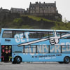The Fringe bus on Castle Street, Edinburgh for the launch of the Fringe programme
