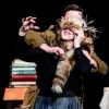Mandy Travis as Alice and Jack Parker as Allan with The Cheshire Cat