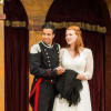 Christopher Harper as Benedick and Emma Pallant as Beatrice in Much Ado About Nothing at Curve, Leicester