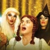 Wizard of Oz scene with glitter curtain with Raz, Pheonix and Destiny