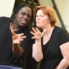 Hugh Maynard (Sweeney Todd) and Sophie-Louise Dann as Mrs Lovett in rehearsal