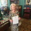 Enid Pennington, presented with her British Empire Medal