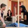 Thomas Magnussen and Lena Kaur in rehearsal for The Earthworks