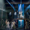 Mike Sterling (Juan Perón) and Lucy O'Byrne (Eva Perón) in Evita at Malvern Theatres