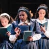 Saffron Coomber (Emilia 1), Adelle Leonce (Emilia 2) and Clare Perkins (Emilia 3)