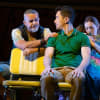 Mark Moraghan (Grandpa), Gabriel Vick (Richard) and Lucy O'Byrne (Sheryl) in Little Miss Sunshine at Malvern Theatres