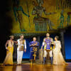 Tanisha Spring as Nefertari, Liam Tamne as Ramses, Adam Pearce as Hotep, Joe Dixon as Pharaoh Seti and Debbie Kurup as Queen Tuya