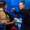Danielle Bird (Mildred) and (Rachel Heaton) as Miss Hardbroom in The Worst Witch