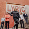 Tara Lynn O'Neill (centre) helps kick off the Lyric Belfast's return to live performances